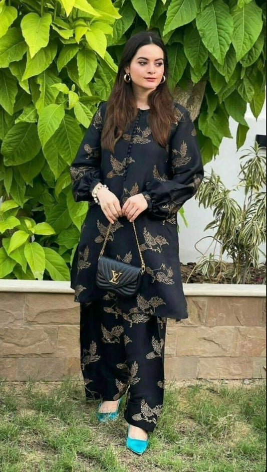 Premium Linen 2-Piece Suit | Block Print Design | Libaas e Resham