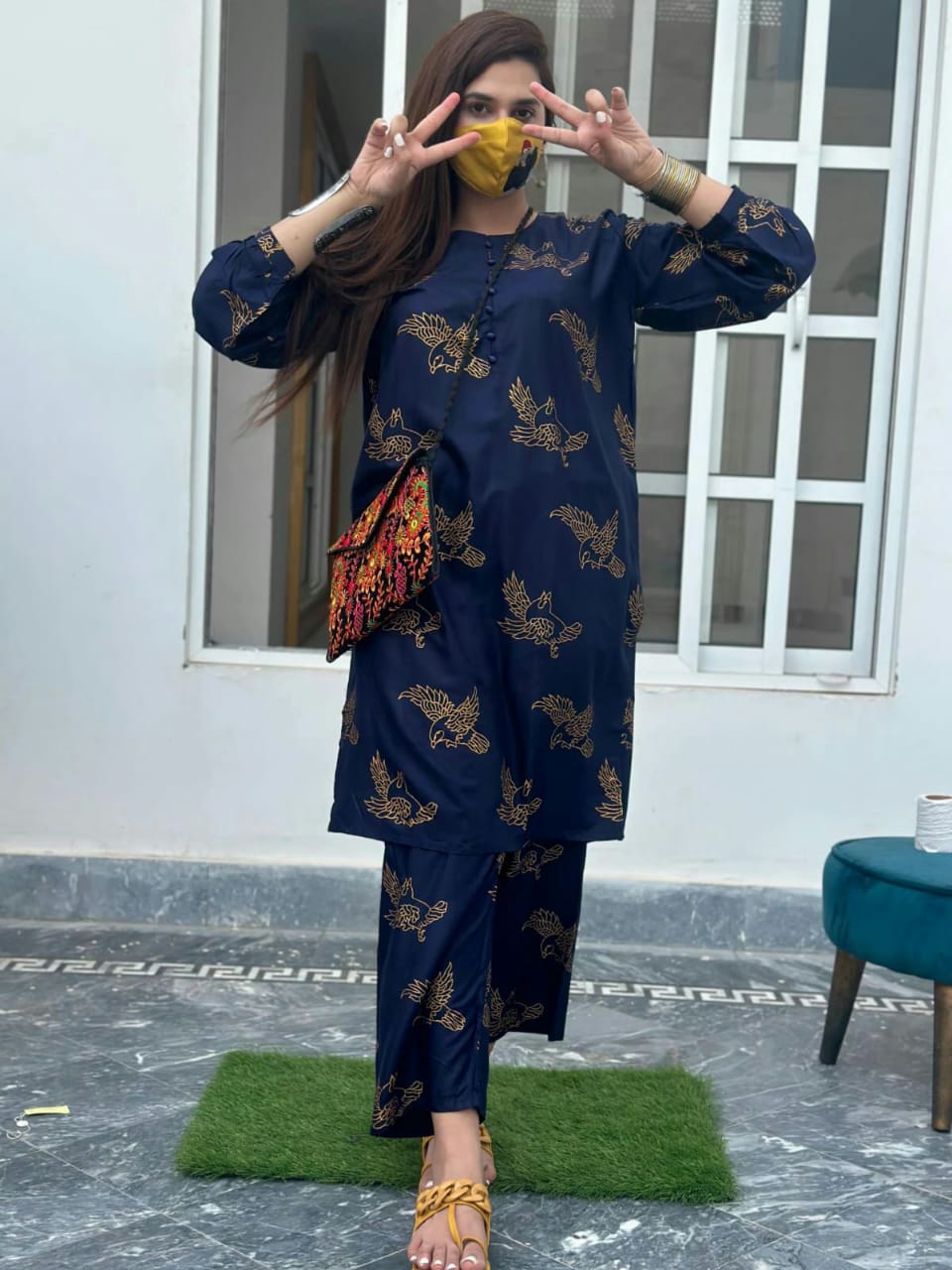 Premium Linen 2-Piece Suit | Block Print Design | Libaas e Resham