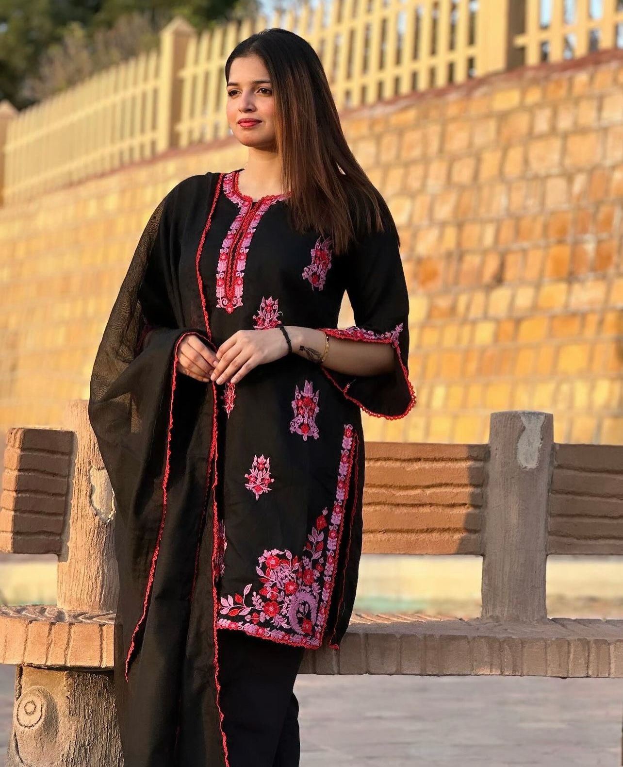 Libaas e Resham |  Black Embroidered Suit | Winter Collection