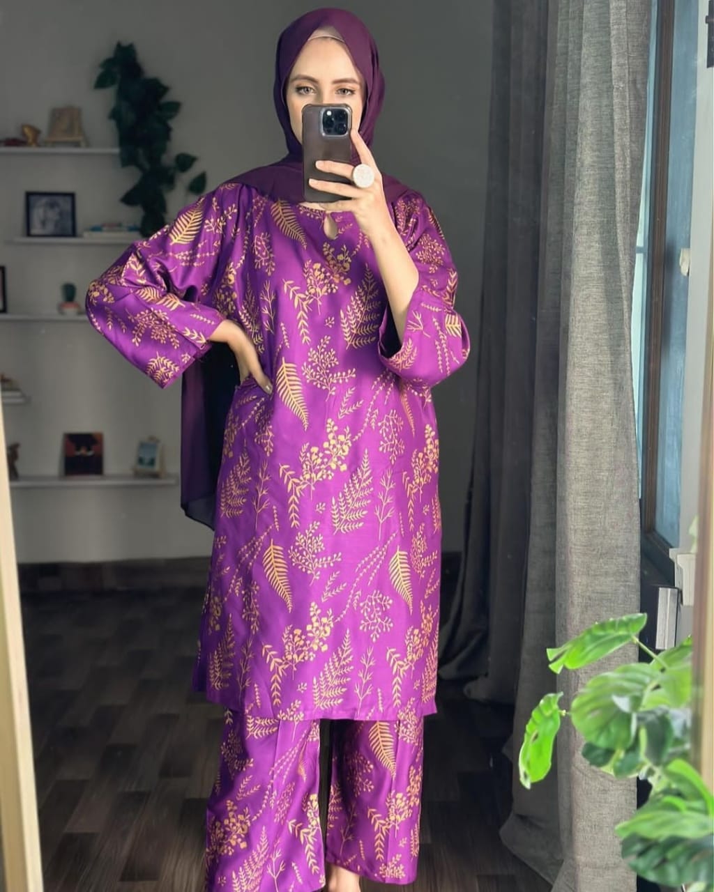 Block Print Linen 2PC Suit for Women | Available in Medium & Large