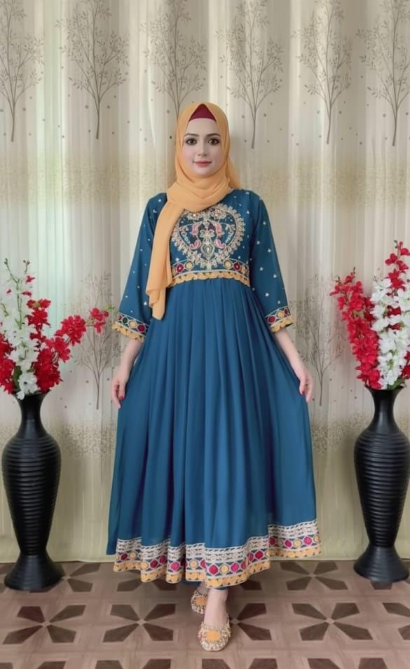 Elegant Zinc Embroidered Anarkali Dress with Dupatta – Festive & Party Wear