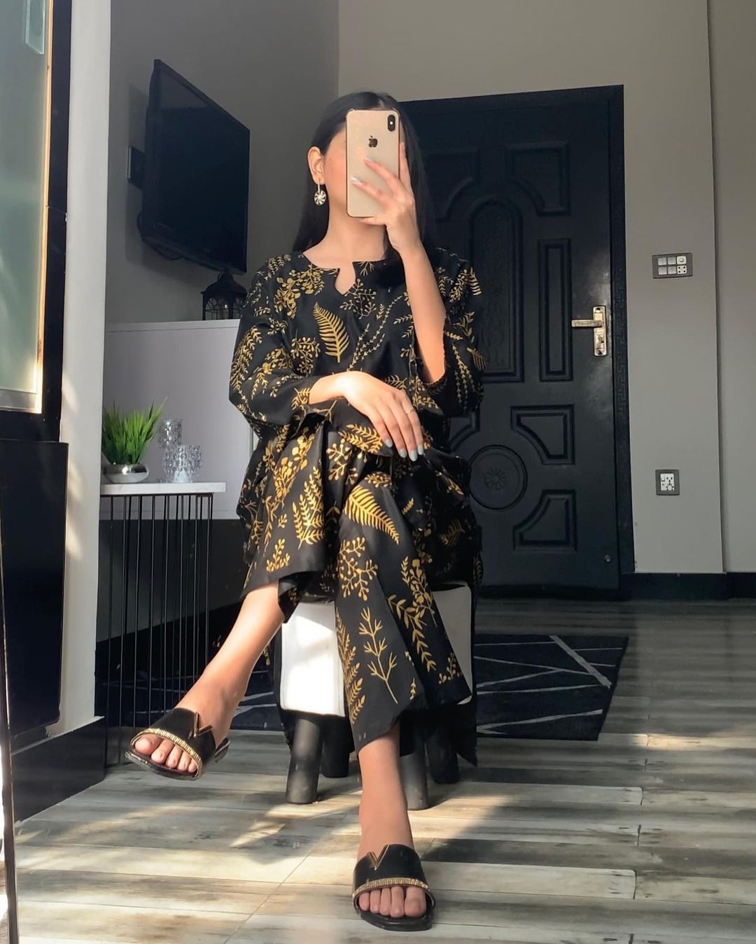 Block Print Linen 2PC Suit for Women | Available in Medium & Large